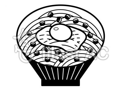 釜揚げうどんの無料フリーイラスト素材白黒モノクロ