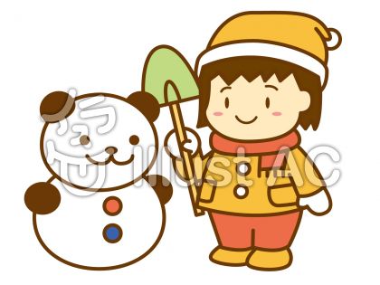 パンダ雪だるまの無料フリーイラスト素材