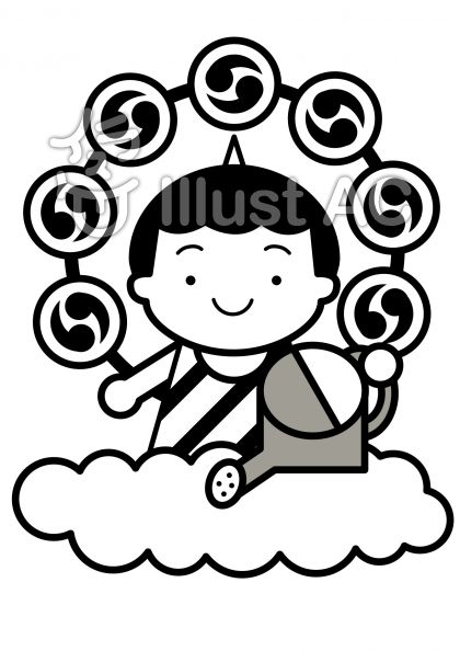 かみなりの無料フリーイラスト素材グレースケール