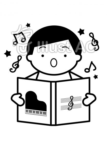 音楽の無料フリーイラスト素材白黒モノクロ