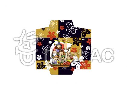 ぽち袋七福神の無料フリーイラスト素材
