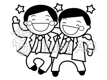 忘年会の無料フリーイラスト素材白黒モノクロ