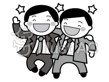 忘年会の無料フリーイラスト素材グレースケール