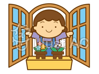 窓の無料フリーイラスト素材