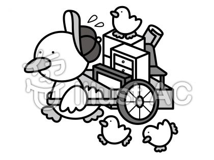 引っ越しの無料フリーイラスト素材グレースケール