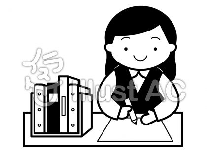 OL1の無料フリーイラスト素材白黒モノクロ