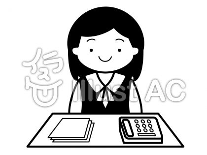 OL4の無料フリーイラスト素材白黒モノクロ