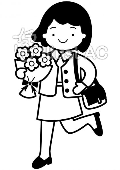 送迎会の無料フリーイラスト素材白黒モノクロ