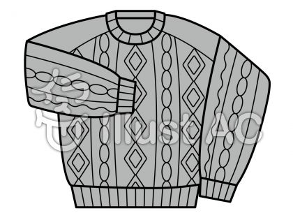 セーターの無料フリーイラスト素材グレースケール