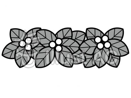 実と葉の無料フリーイラスト素材グレースケール