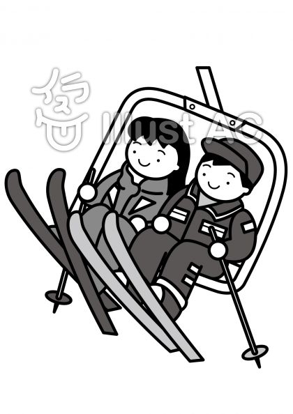 リフトの無料フリーイラスト素材グレースケール