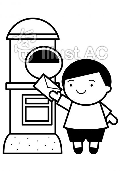 投函の無料フリーイラスト素材白黒モノクロ